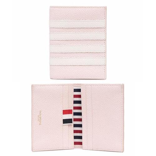 톰브라운 사선 더블 카드 지갑 핑크 MAW218A