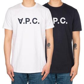 아페쎄  VPC 로고 반팔 티셔츠 화이트 네이비 COBQX